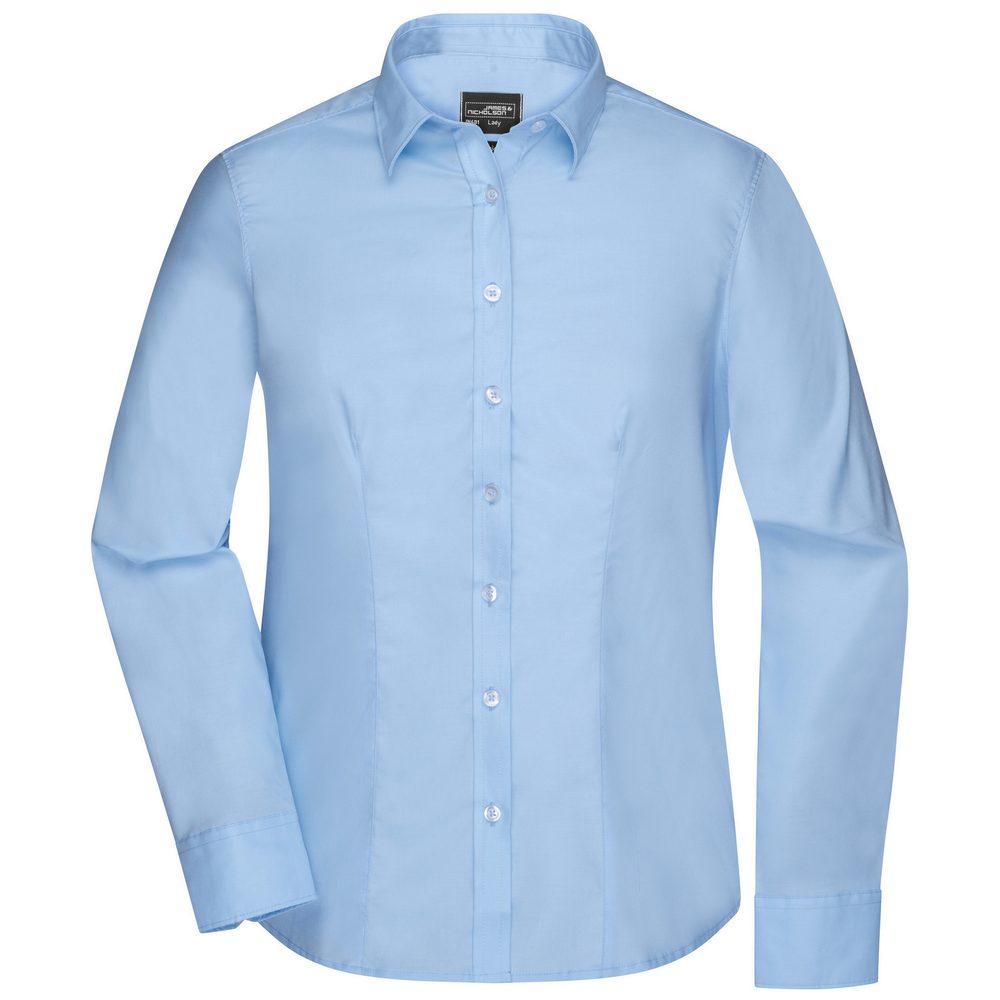 Levně James & Nicholson Dámská košile s dlouhým rukávem JN681větle modrá