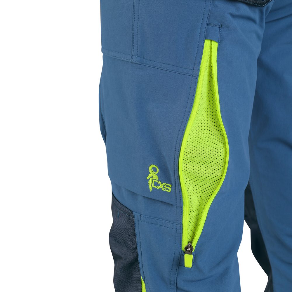 Canis (CXS) Pracovní kalhoty CXS NAOS - Zelená / zelená / oranžová | 48