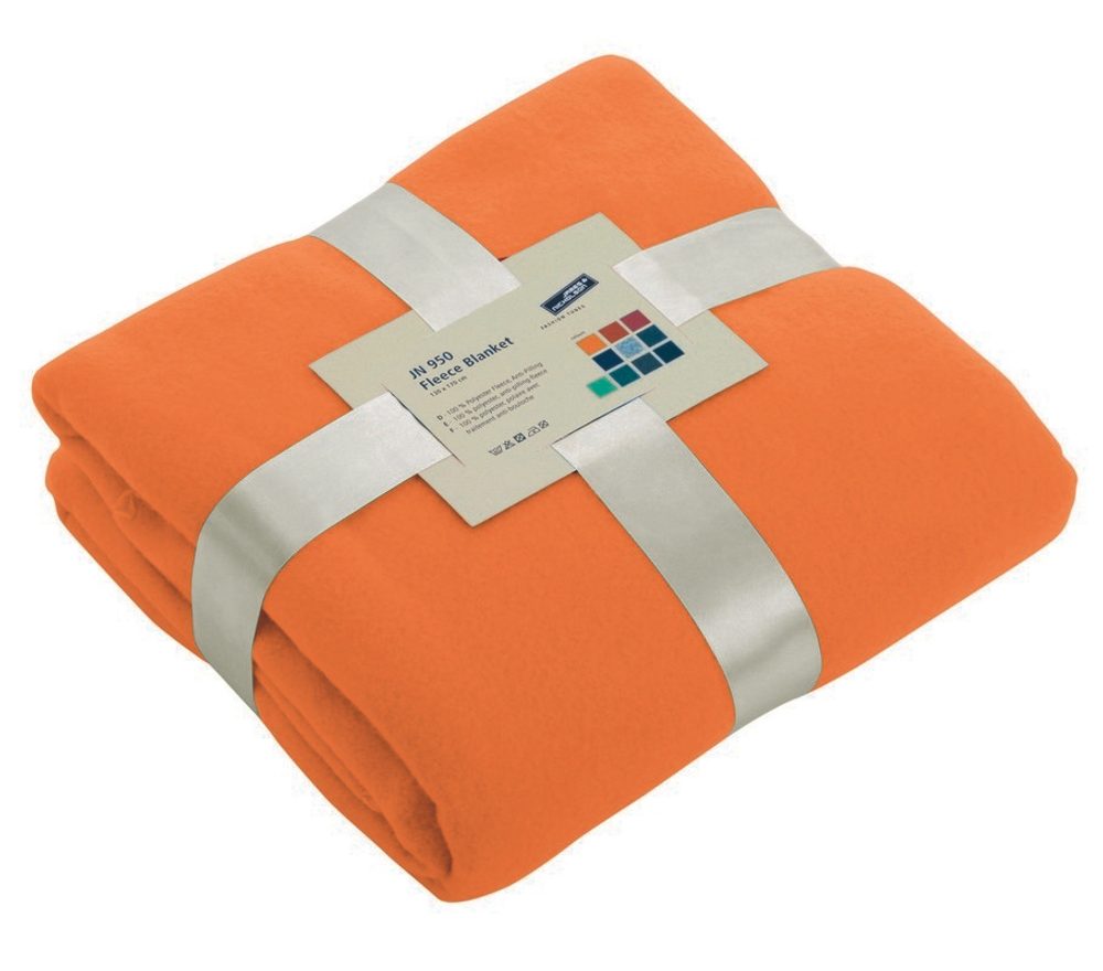 E-shop James & Nicholson Fleecová deka 130x170 cm JN950 # Oranžová # 130 x 170 cm