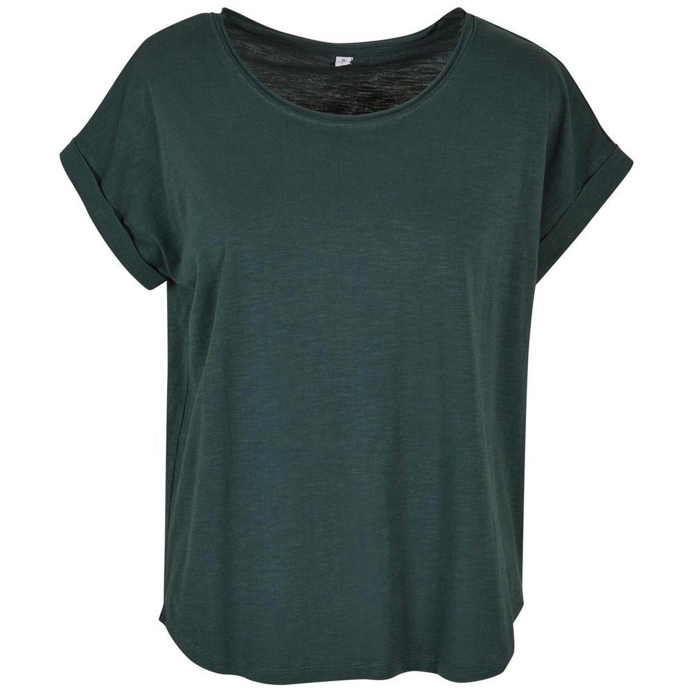Build Your Brand Dámske tričko s predĺženým zadným dielom - Fľaškovo zelená | XS
