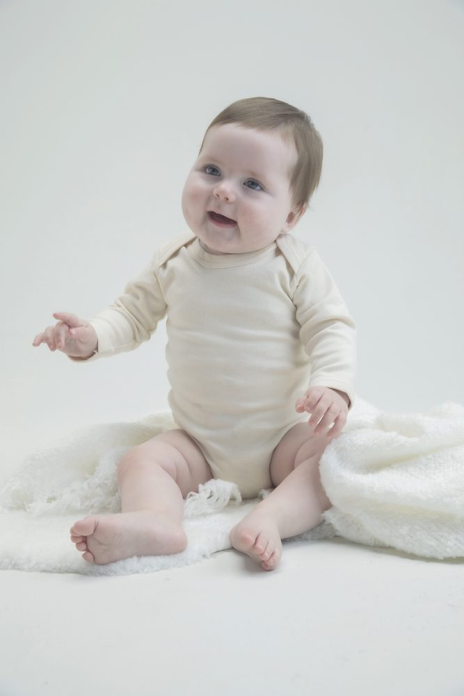 Babybugz Dojčenské body s dlhým rukávom - Šedý melír | 12-18 mesiacov