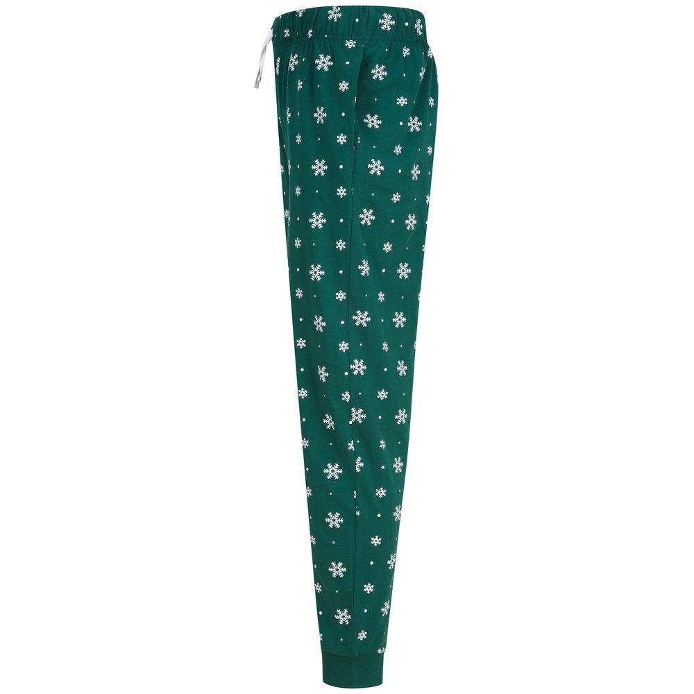 SF (Skinnifit) Pánske vzorované pyžamové nohavice - Tmavozelená / biela | XL
