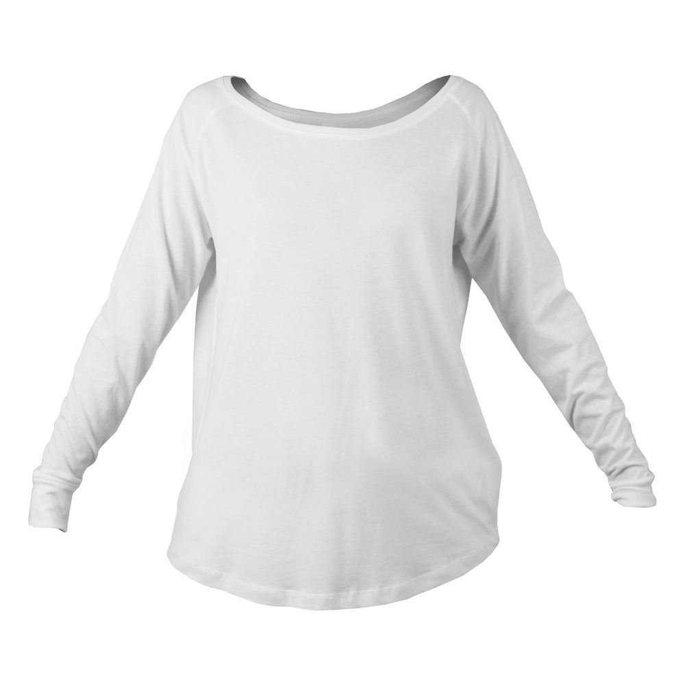 Mantis Predĺžené dámske tričko s dlhými rukávmi - Biela | M
