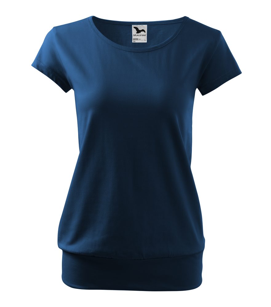 MALFINI Dámske tričko City - Polnočná modrá | S