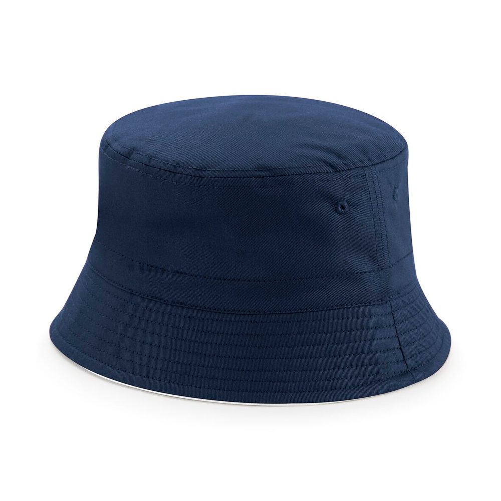 Levně Beechfield Oboustranný bavlněný klobouk - Tmavě modrá / bílá