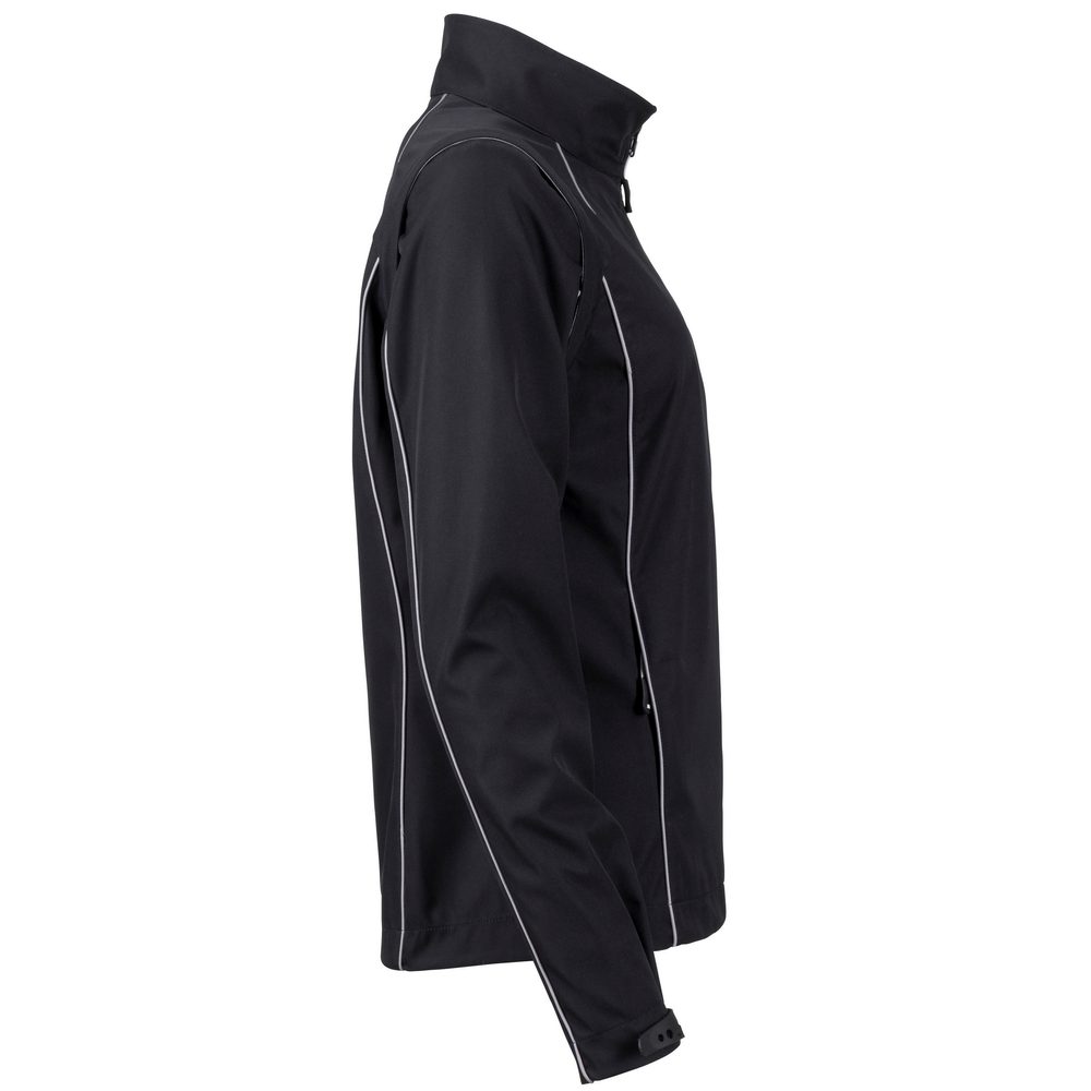 James & Nicholson Dámská softshellová bunda 2v1 JN1121 - Černá / stříbrná | L