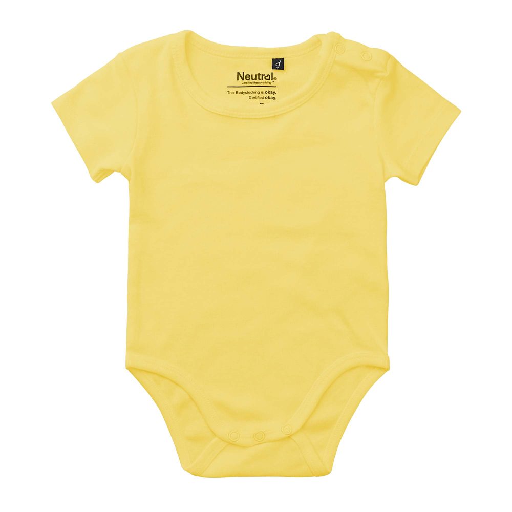 Neutral Detské body s krátkymi rukávmi z organickej Fairtrade bavlny - Dusty yellow | 92