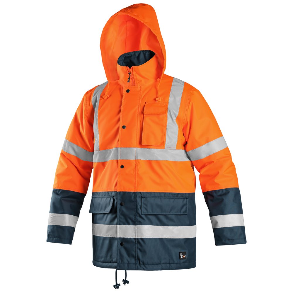 Canis (CXS) Zimná reflexná bunda OXFORD - Oranžová / modrá | XL