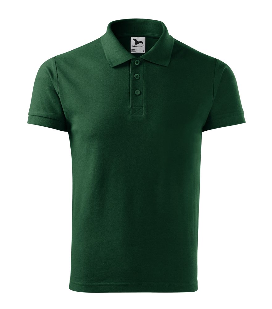 Levně MALFINI Pánská polokošile Cotton - Tmavě zelená