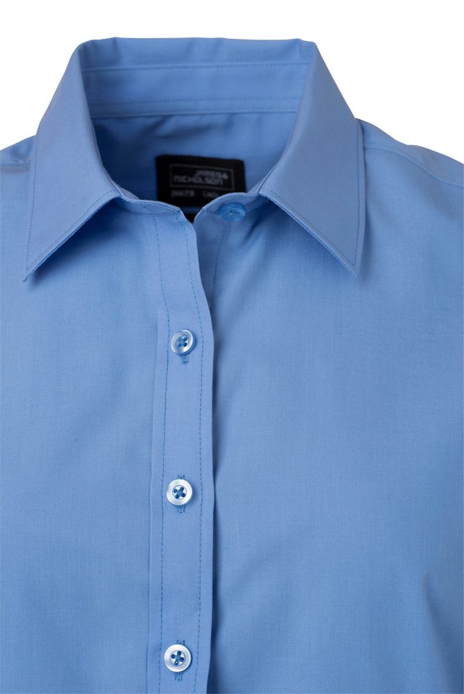 James & Nicholson Dámská košile s krátkým rukávem JN679 - Světle modrá | S
