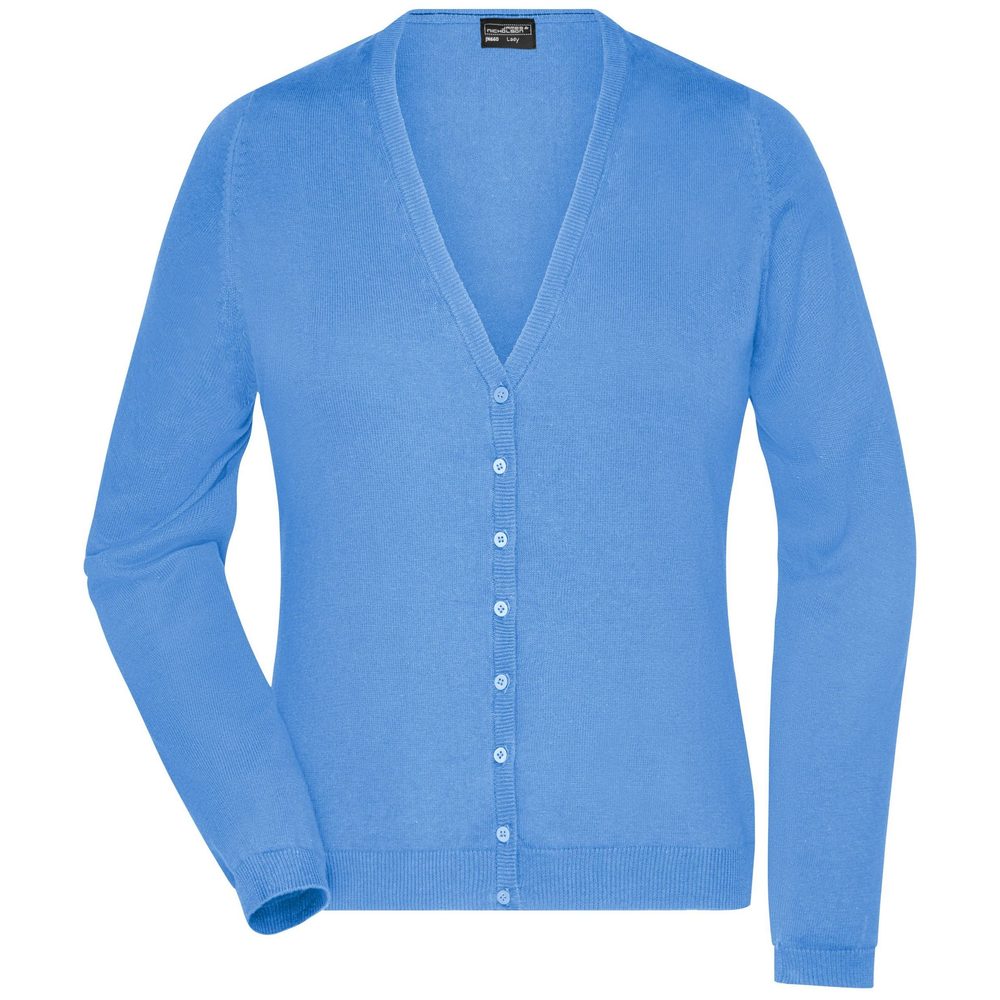 James & Nicholson Dámský bavlněný svetr JN660 - Ledově modrá | XL