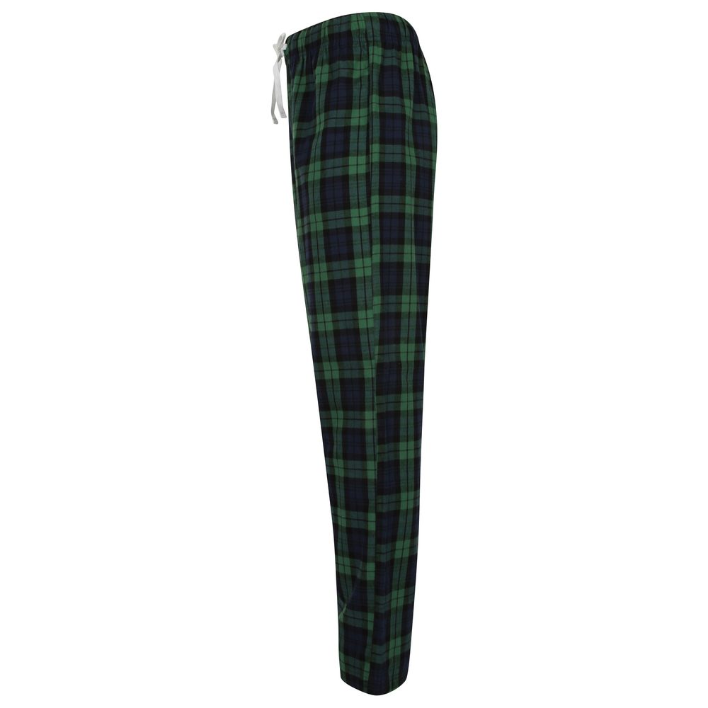 SF (Skinnifit) Pánské flanelové pyžamové kalhoty - Tmavě modrá / zelená | S
