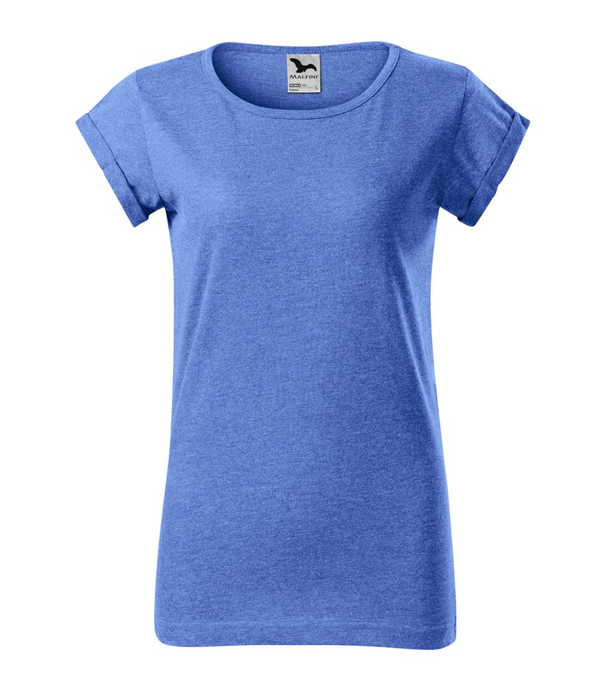 MALFINI Dámské tričko Fusion - Modrý melír | L