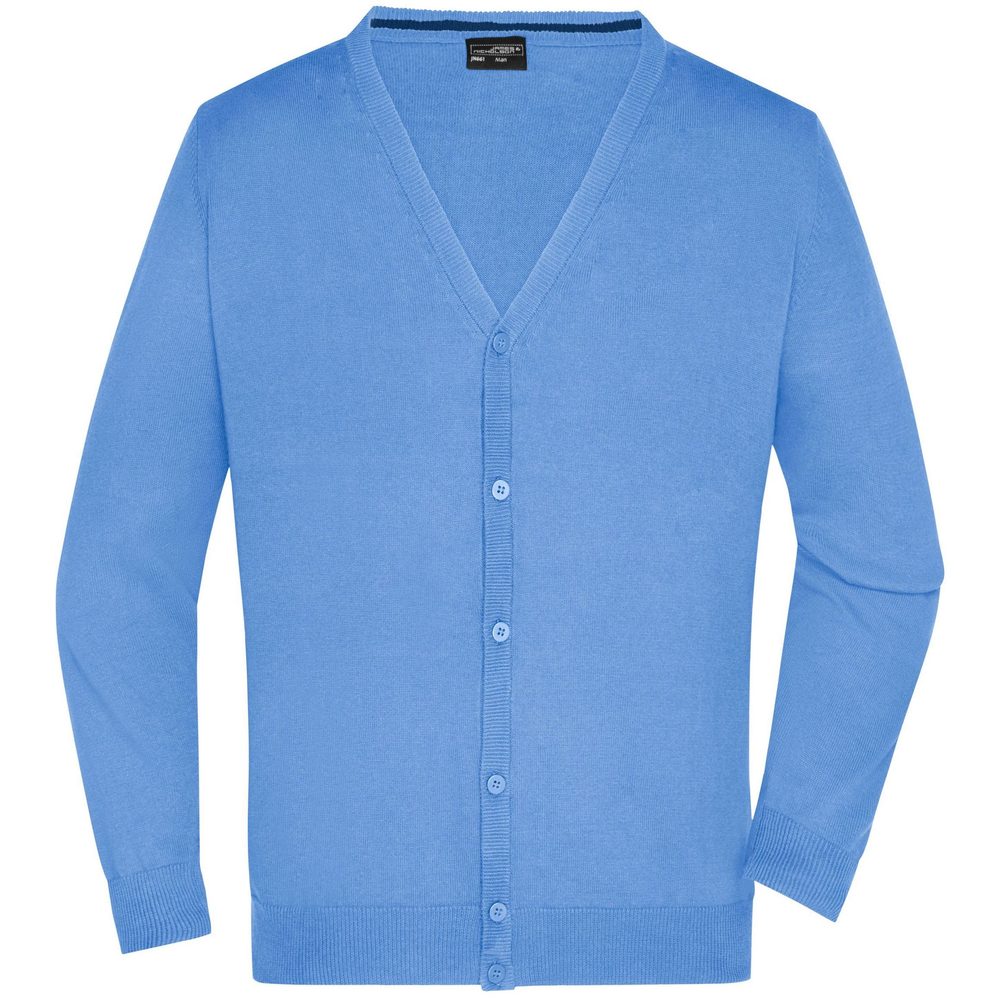James & Nicholson Pánský bavlněný svetr JN661 - Ledově modrá | L