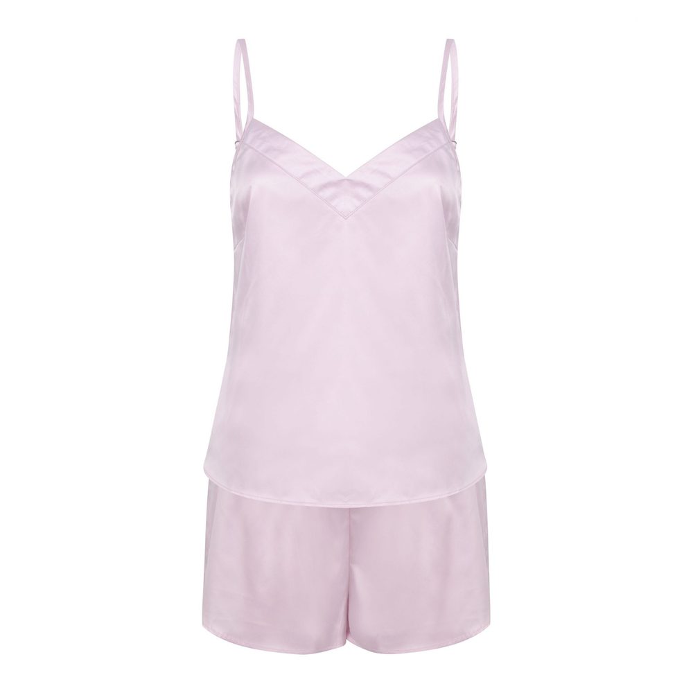 Towel City Dámský saténový pyžamový set - Světle růžová | XS/S