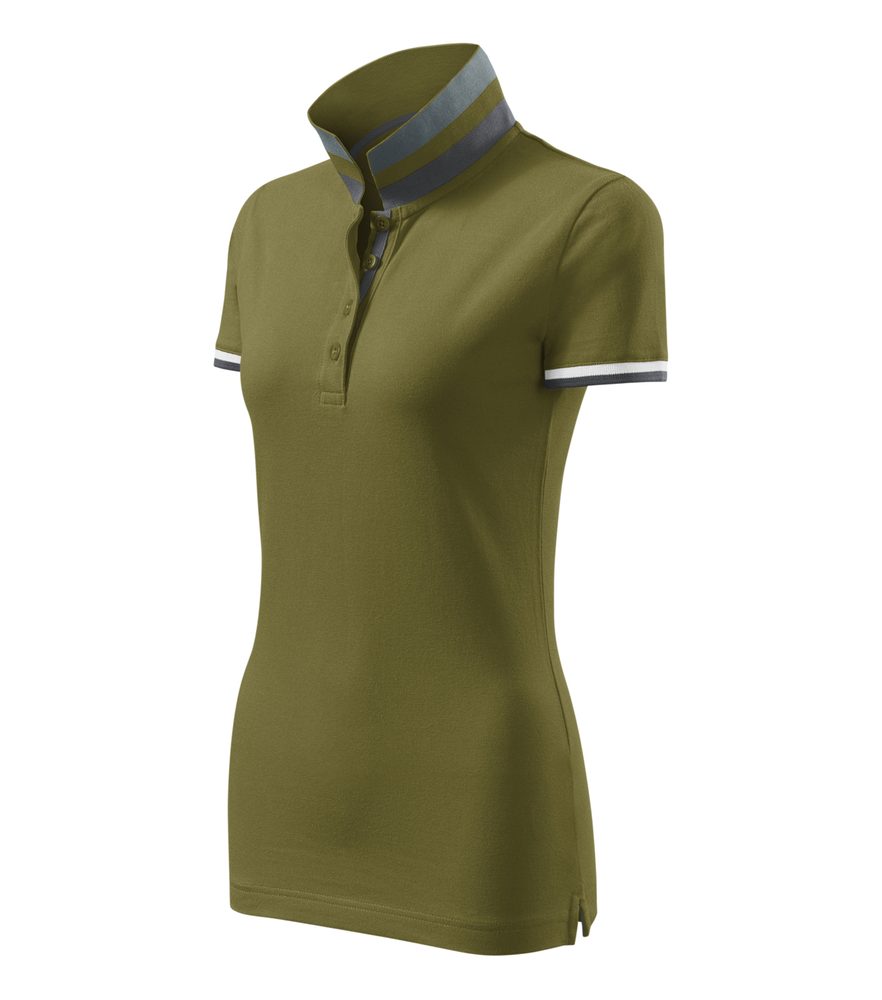 MALFINI Dámska polokošeľa Collar Up - Avocado green | S