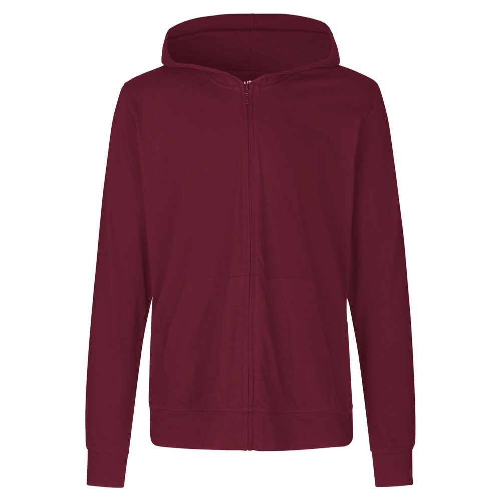 Neutral Lehká mikina na zip z organické Fairtrade bavlny - Bordeaux | XL