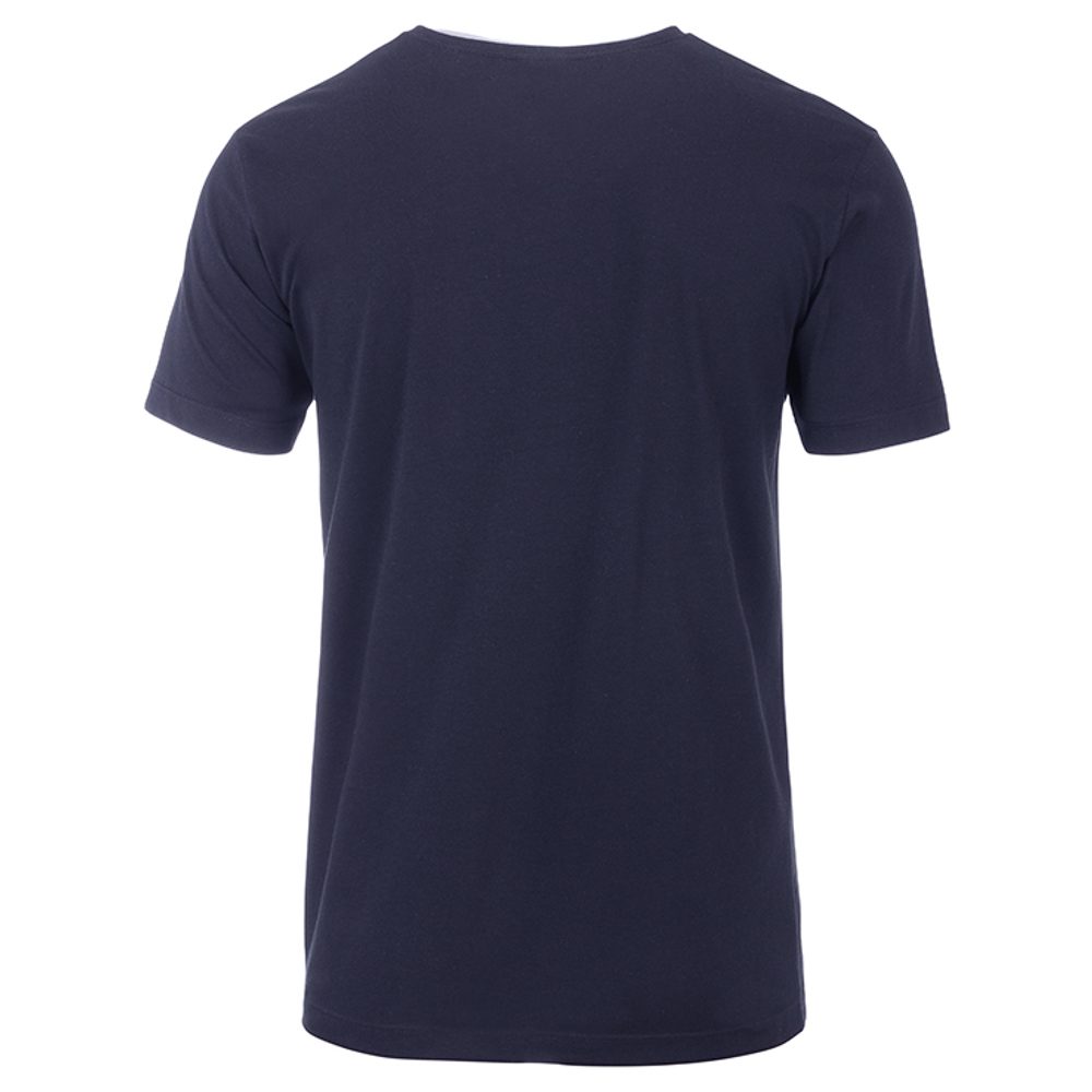 James & Nicholson Pánské tričko z biobavlny 8004 - Tmavě modrá | S