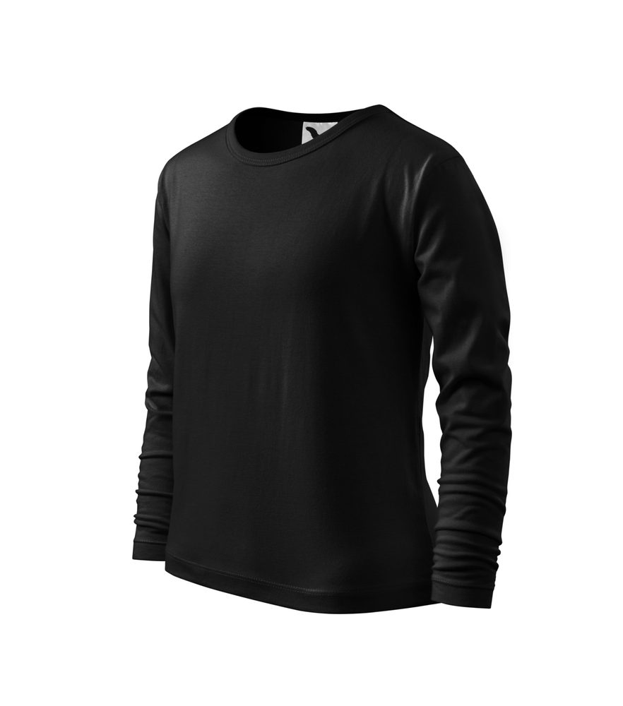 MALFINI Detské tričko s dlhým rukávom Long Sleeve - Čierna | 110 cm (4 roky)