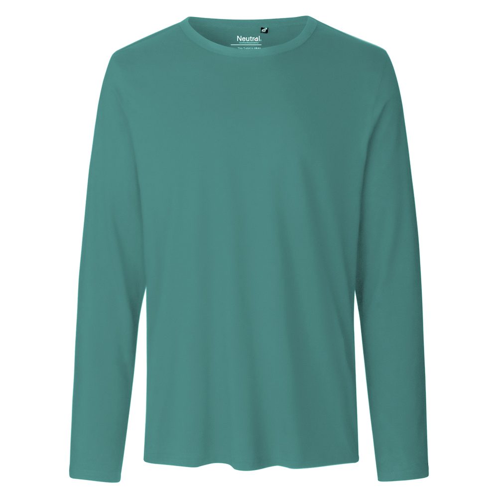 Neutral Pánské tričko s dlouhým rukávem z organické Fairtrade bavlny - Teal | XXXL