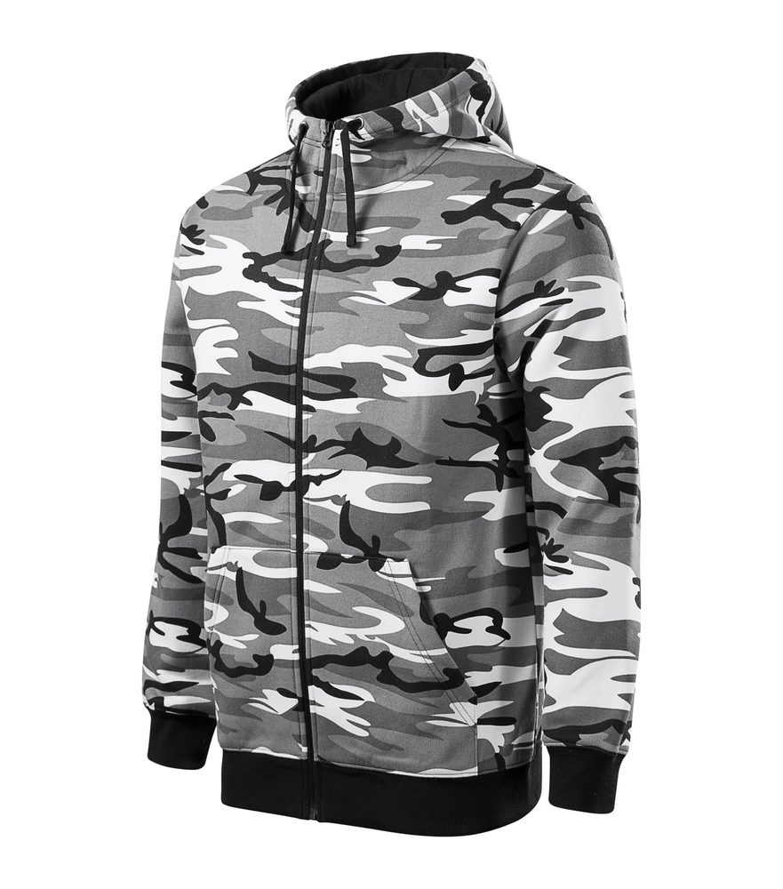 MALFINI Pánská mikina Camo Zipper - Maskáčová zelená | XXXL