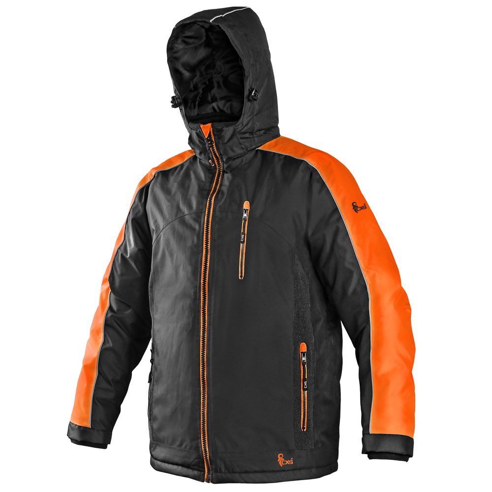 Canis (CXS) Pánská zimní bunda BRIGHTON - Černá / oranžová | M