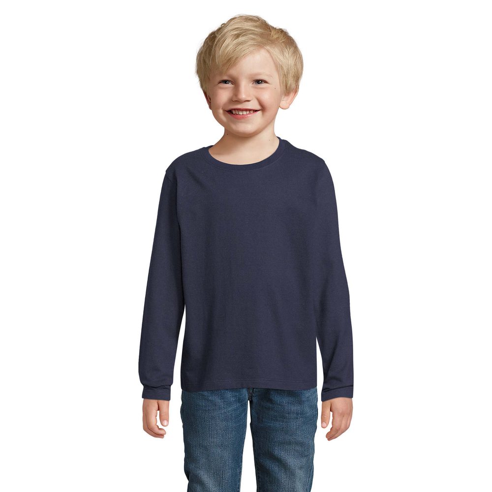 SOL\'S Detské tričko s dlhým rukávom Imperial - Tmavomodrá | 6 rokov (106/116)