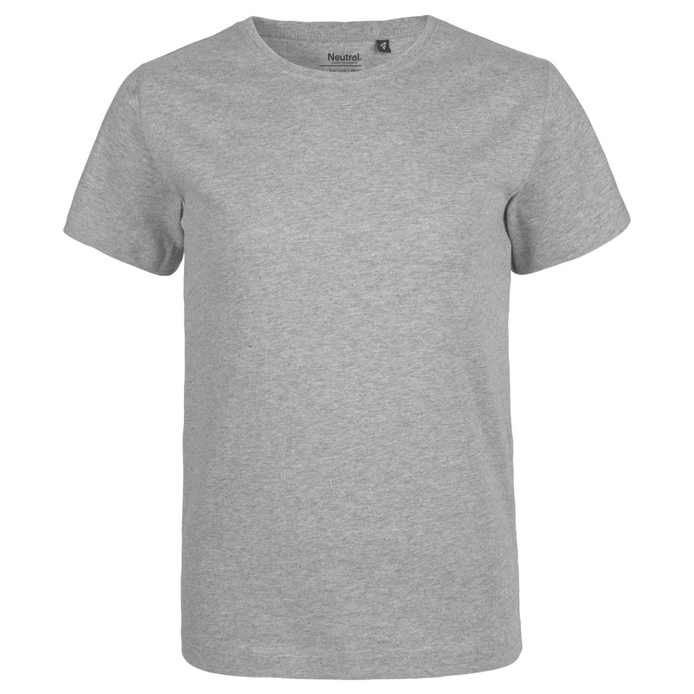 Neutral Detské tričko s krátkym rukávom z organickej Fairtrade bavlny - Športovo šedá | 128/134