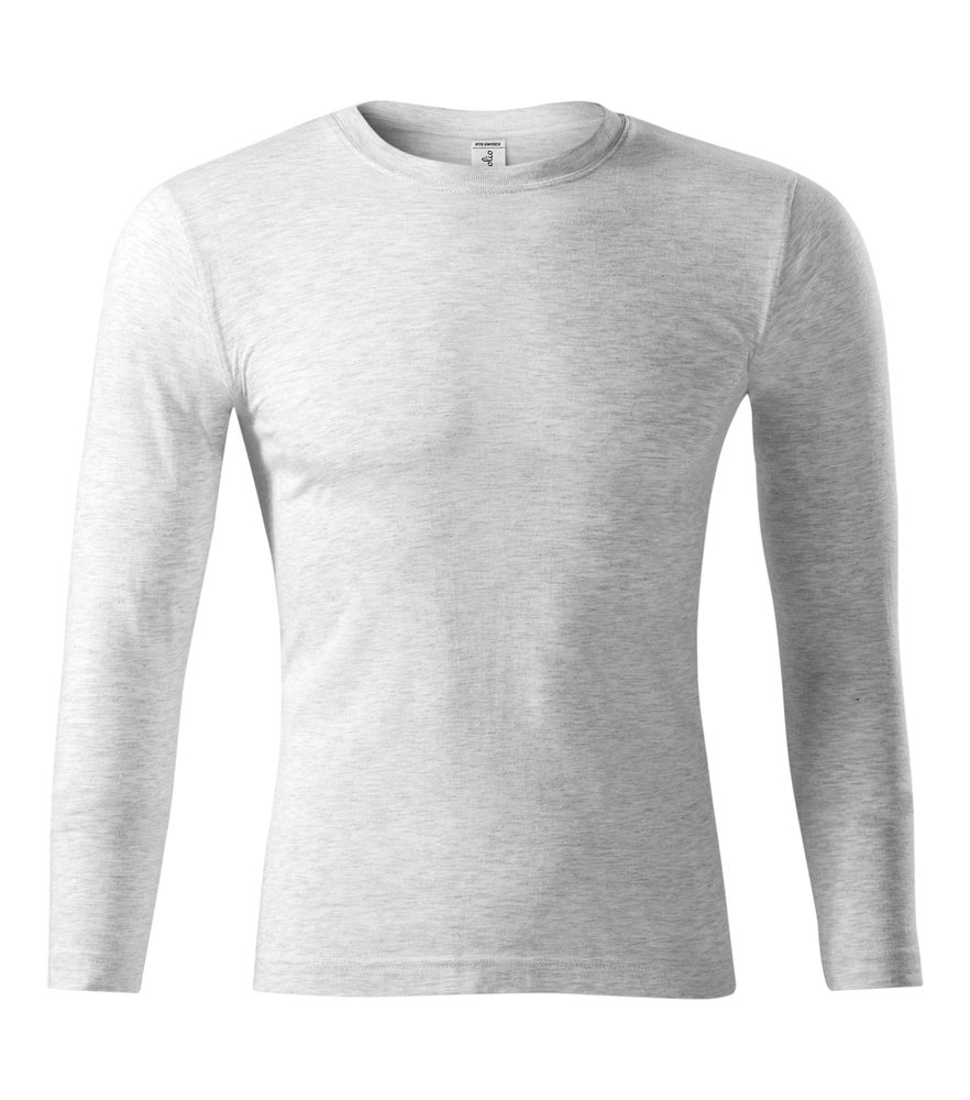 MALFINI Tričko s dlouhým rukávem Progress LS - Světle šedý melír | XL