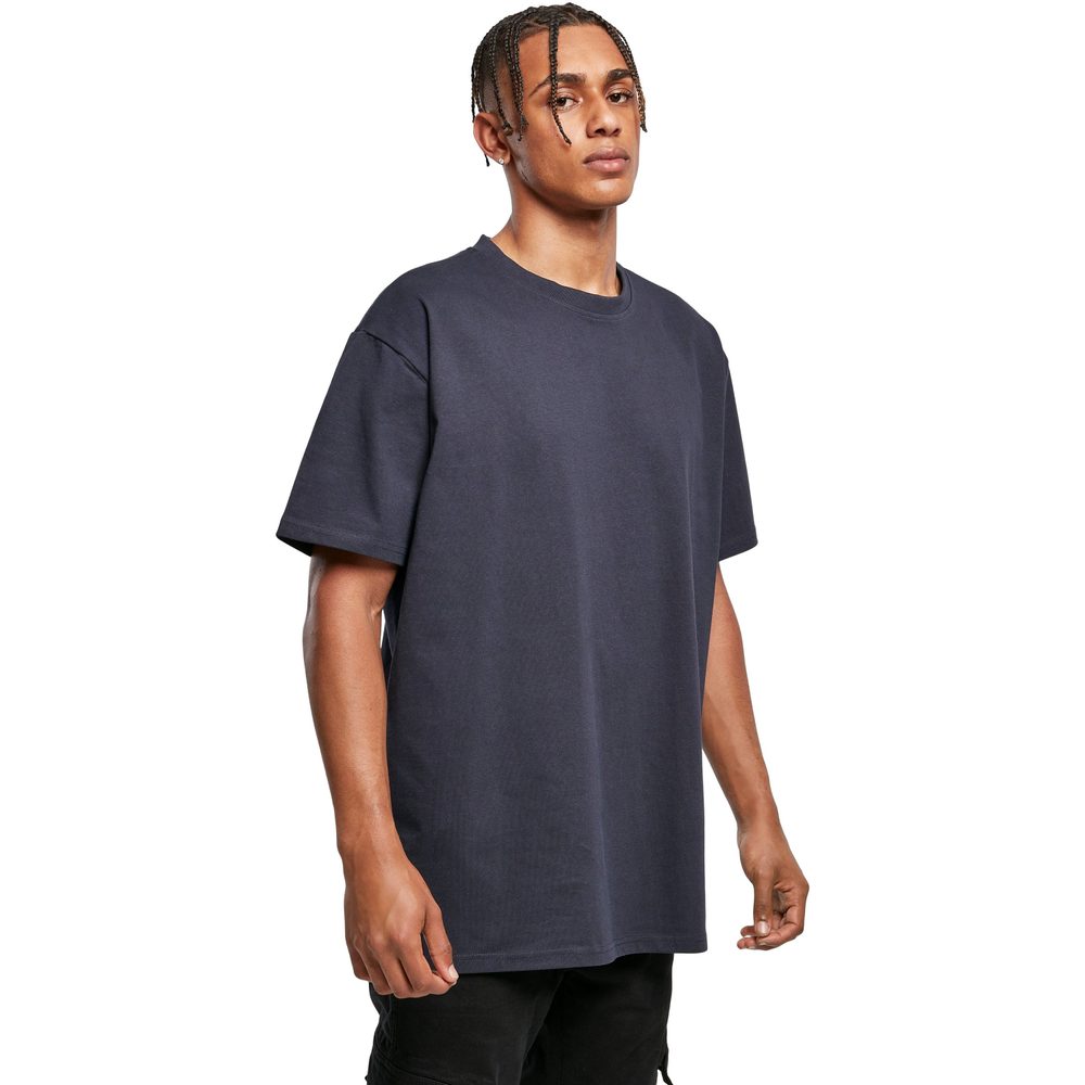 Build Your Brand Pánské tričko Heavy Oversize Tee - Beryl blue | XS