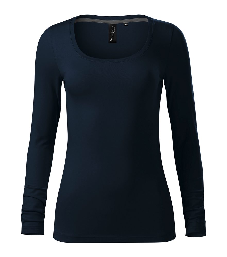 MALFINI Dámske tričko s dlhým rukávom Brave - Námornícka modrá | XL