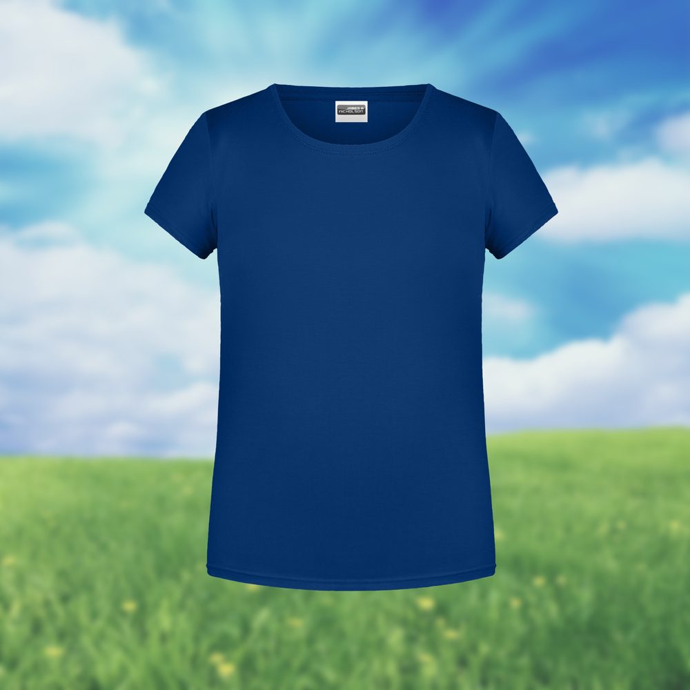 James & Nicholson Klasické dievčenské tričko z biobavlny 8007G - Nebesky modrá | M