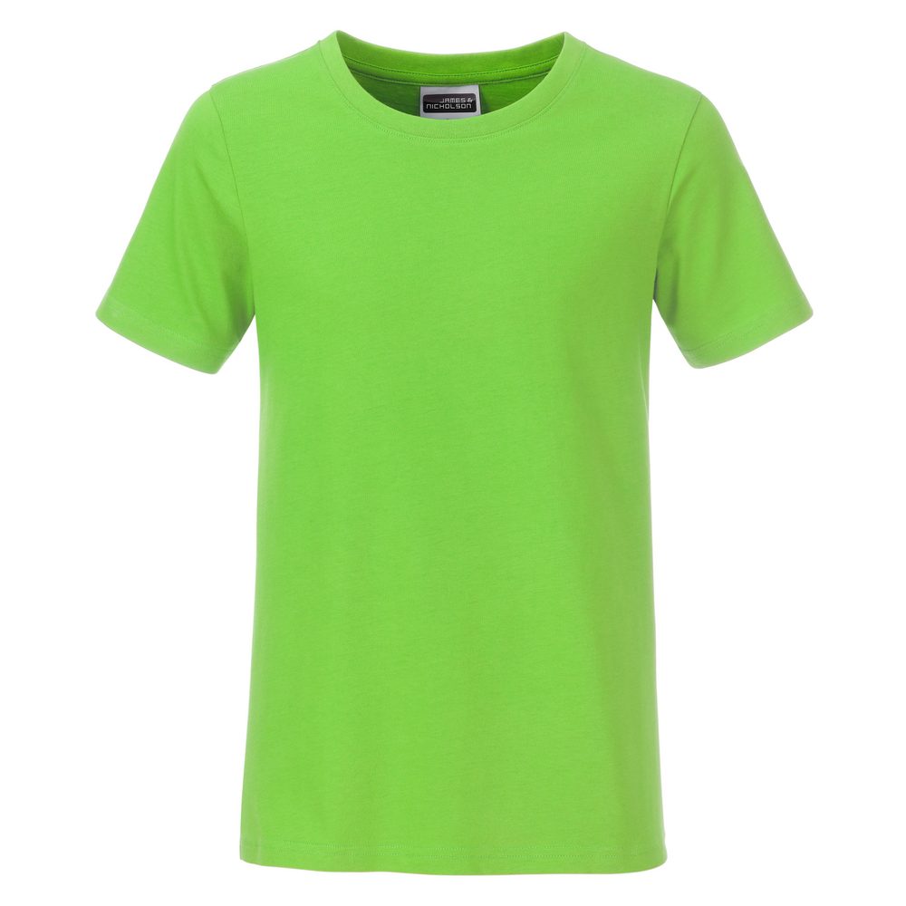 James & Nicholson Klasické chlapčenské tričko z biobavlny 8008B - Limetkovo zelená | XS
