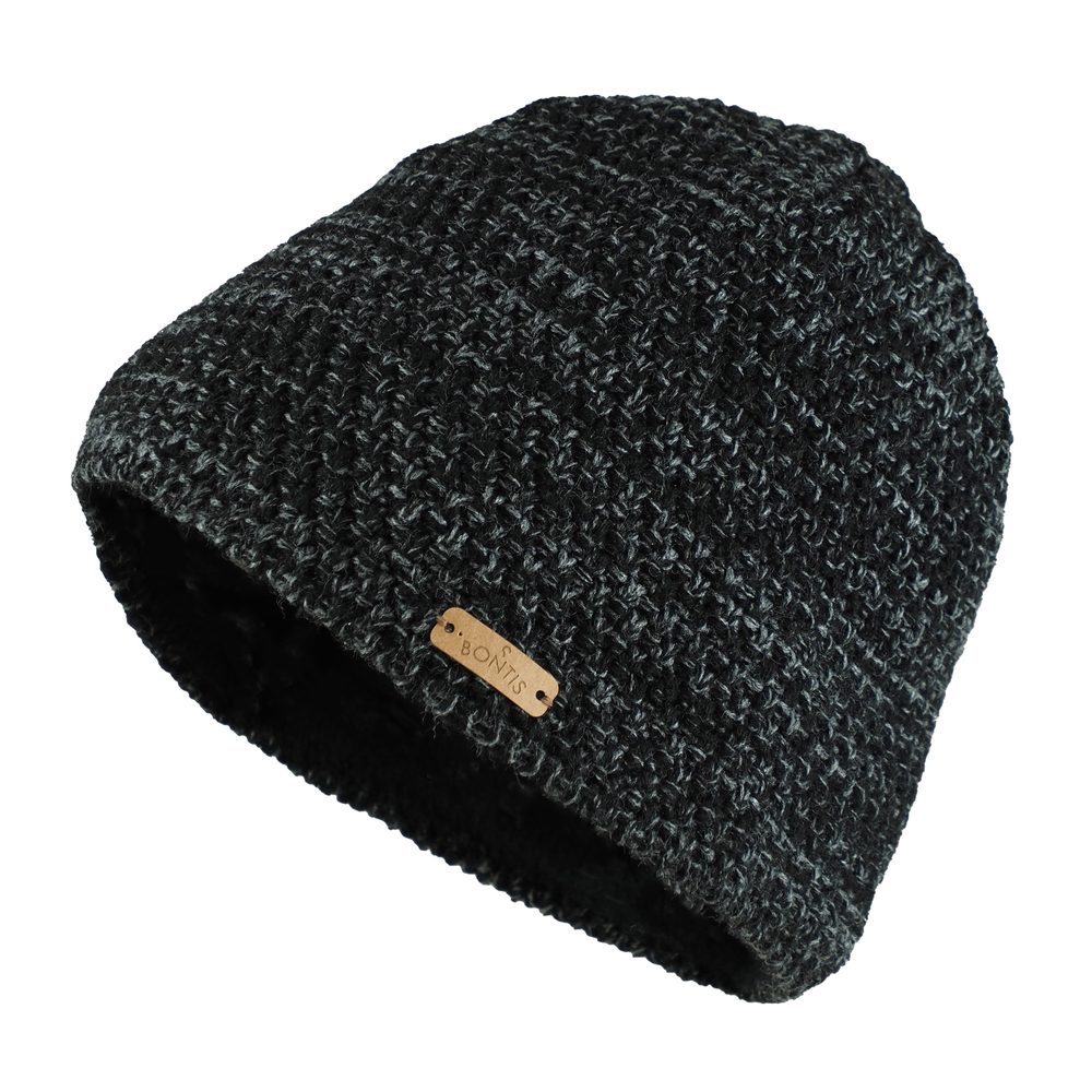 E-shop Bontis Melírovaná pánska pletená zimná čiapka # Čierny melír # uni