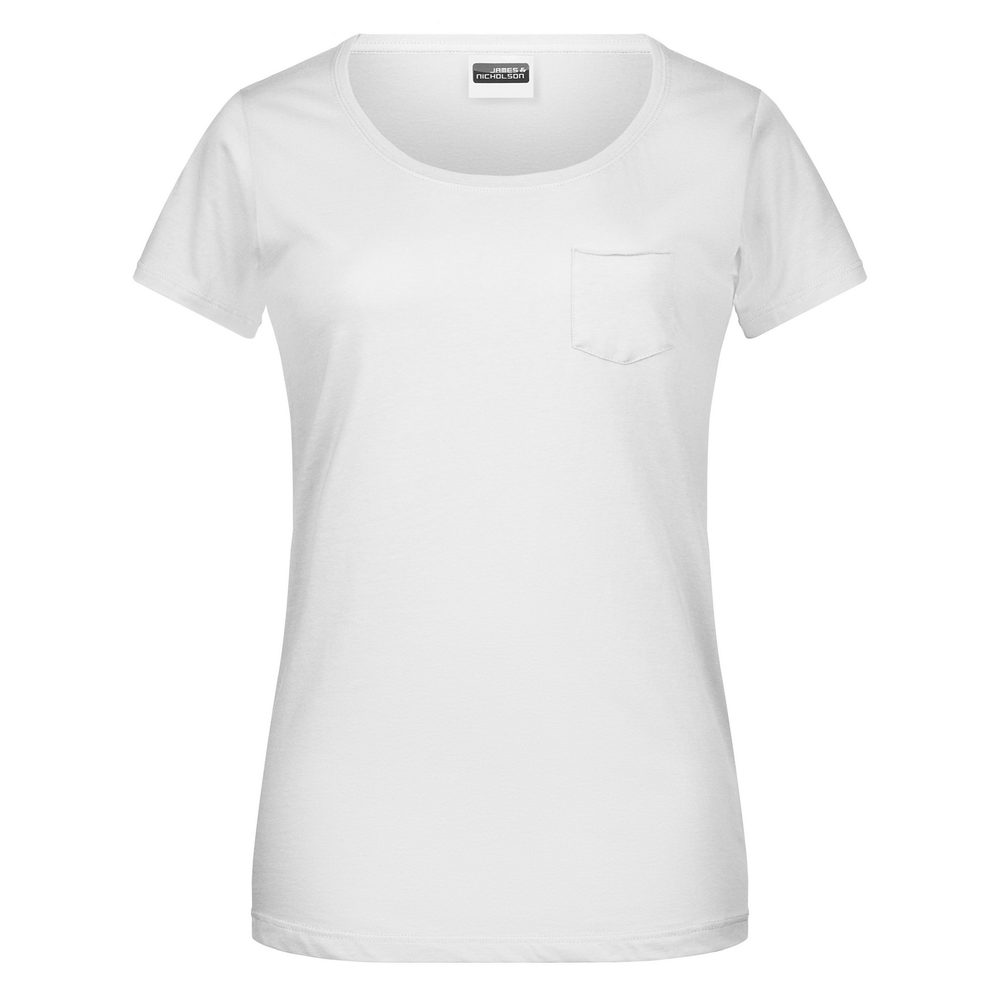 James & Nicholson Dámské tričko z biobavlny 8003 - Bílá | S