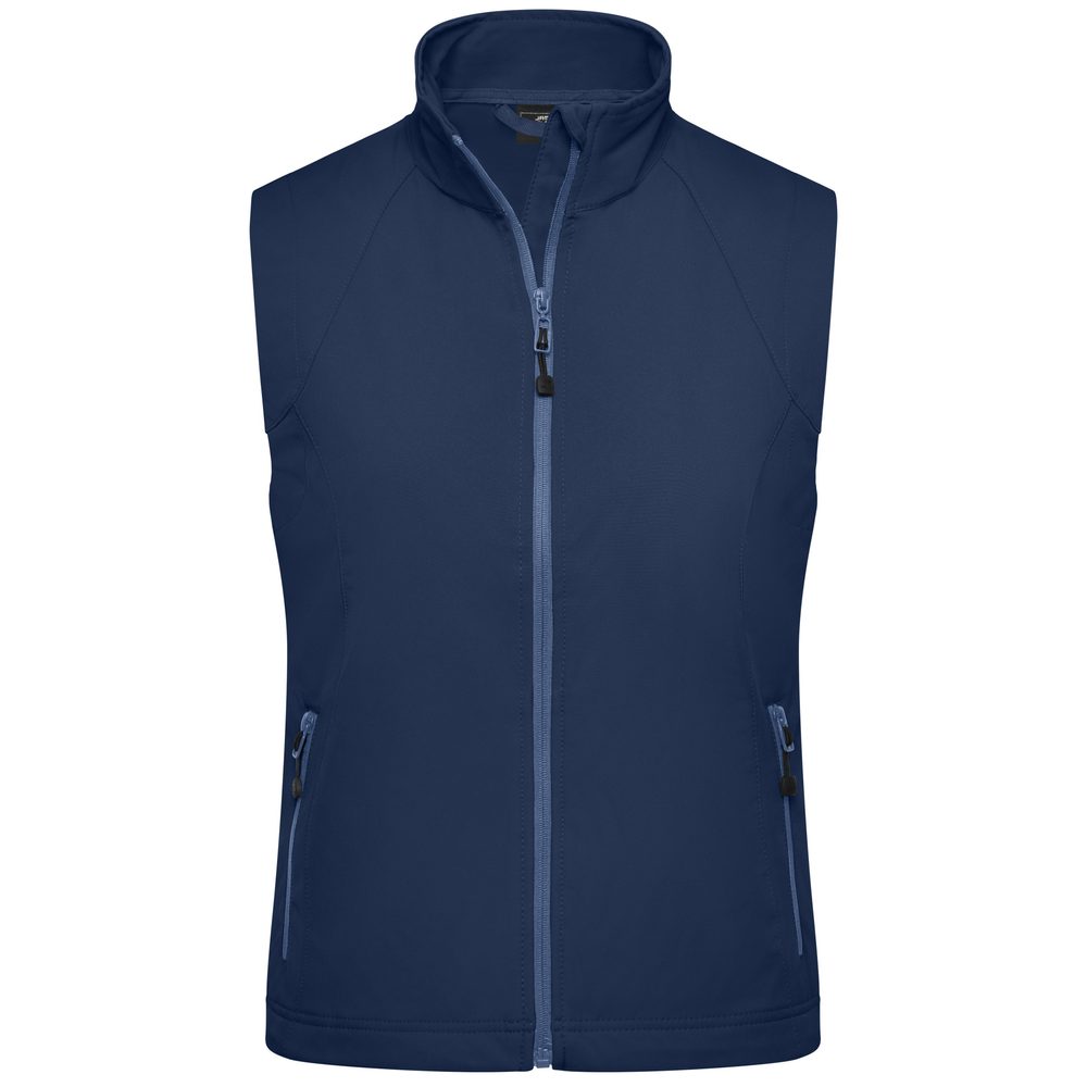 James & Nicholson Dámská softshellová vesta JN1023 - Tmavě modrá | XL