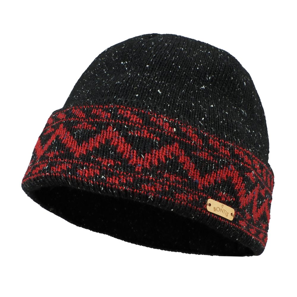 E-shop Bontis Merino čiapka s cikcakovým vzorom # Čierna / červená # uni