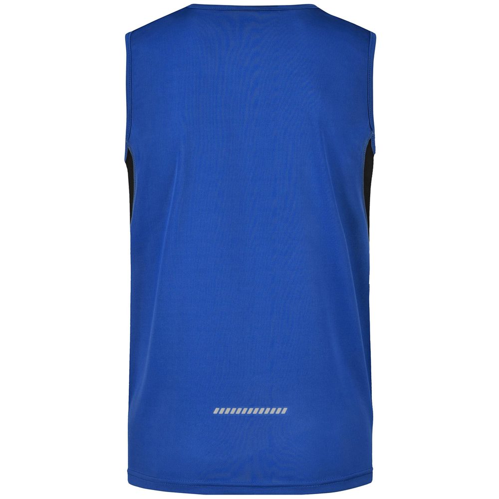 James & Nicholson Pánské sportovní tričko bez rukávů JN305 - Královská modrá / bílá | XXXL