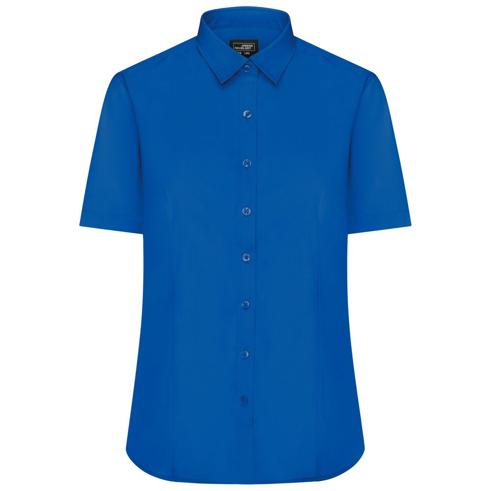 James & Nicholson Dámská košile s krátkým rukávem JN679 - Královská modrá | XXL
