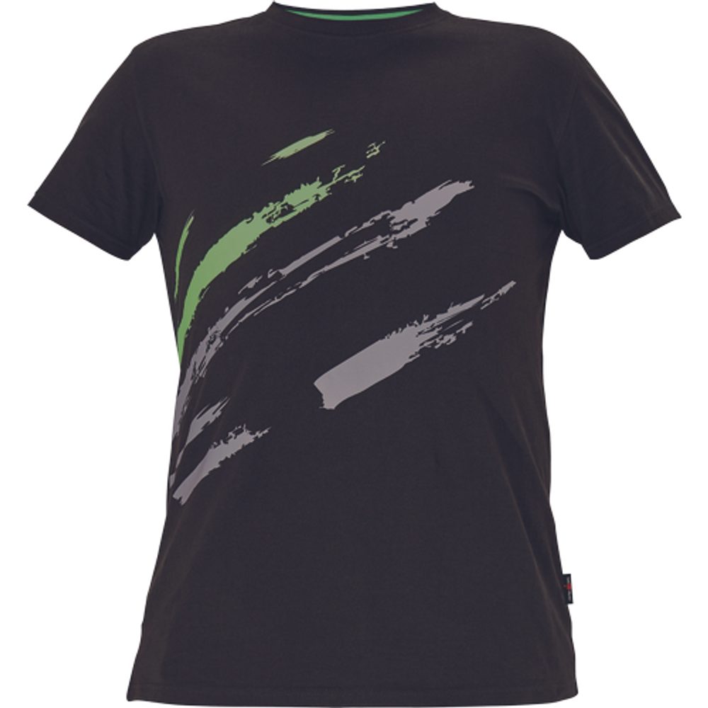 Cerva Pánské tričko s krátkým rukávem MAAS - Černá / zelená | XL