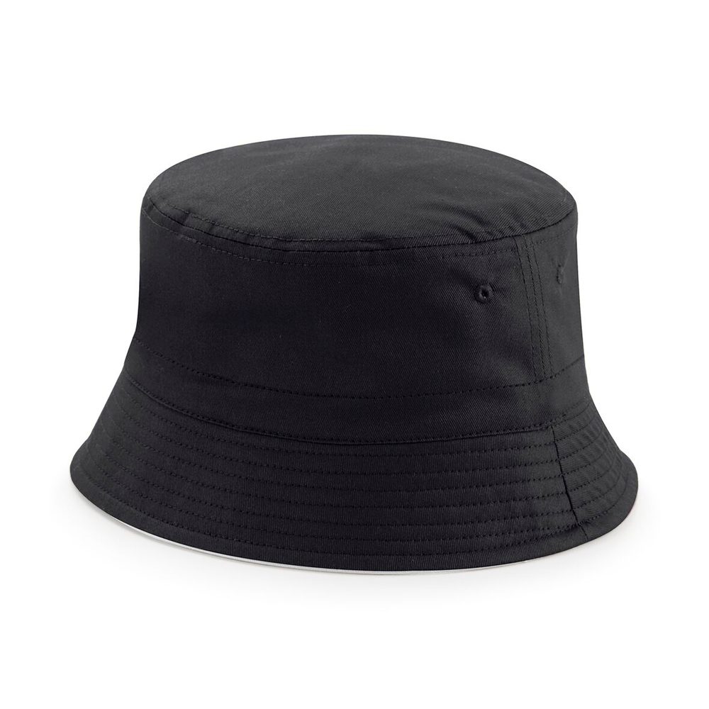 E-shop Beechfield Obojstranný bavlnený klobúk # Čierna / svetlošedá/M