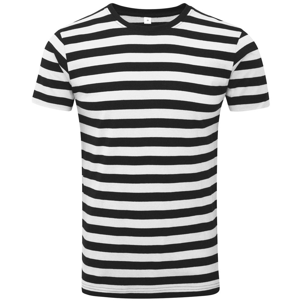 Mantis Pánske pásikavé tričko - Čierna / biela | S