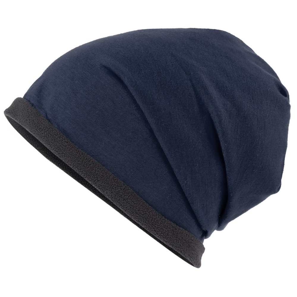 Myrtle Beach Čepice Single Beanie MB7131 - Tmavě modrá / tmavě šedá