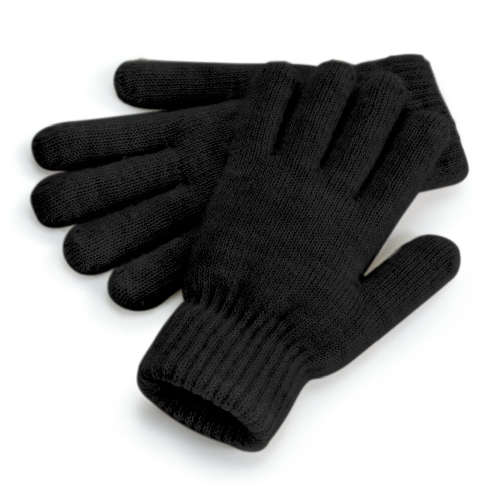 Levně Beechfield Pohodlné pletené zimní rukavice - Černý melír
