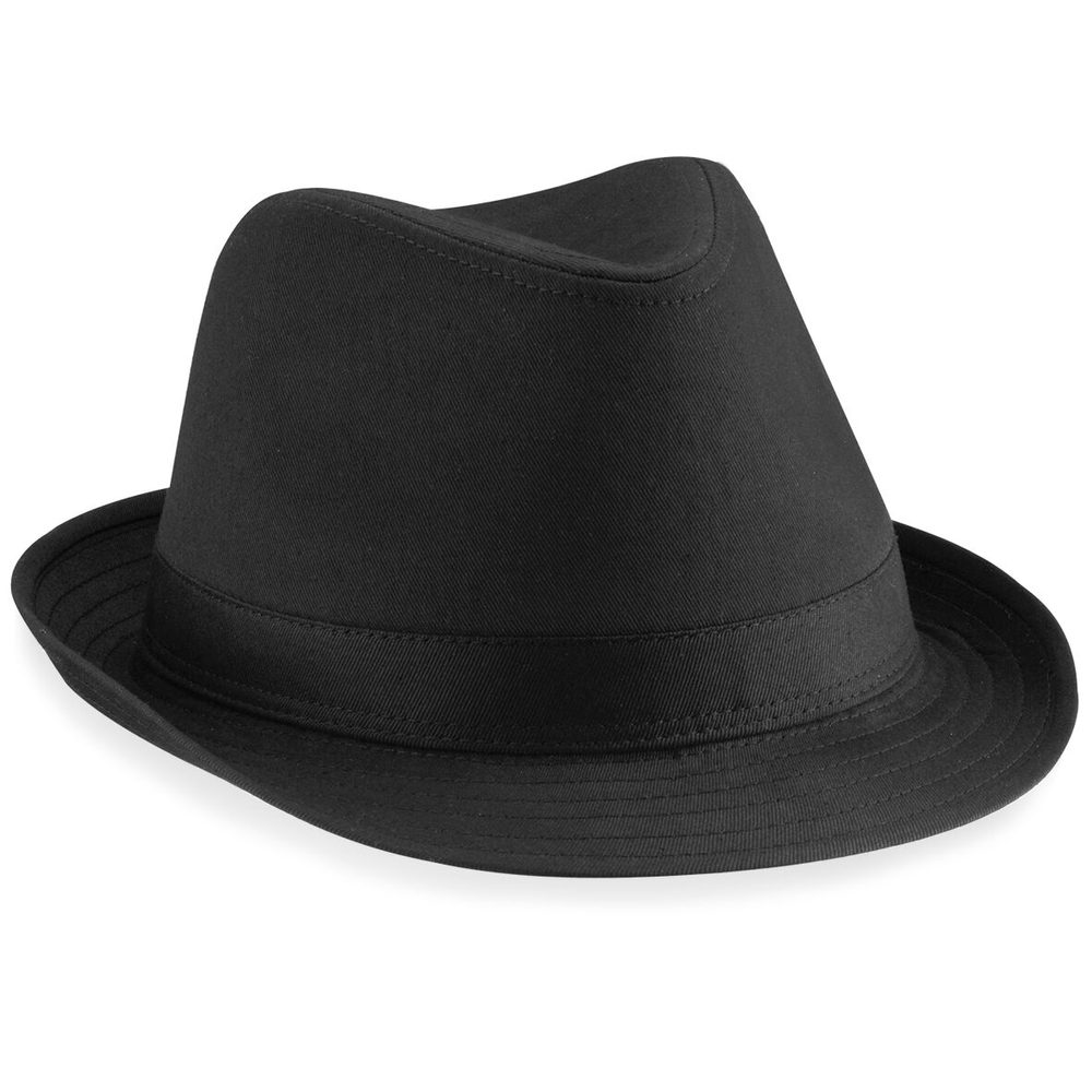 Beechfield Klobúk Fedora - Čierna / čierna | L/XL