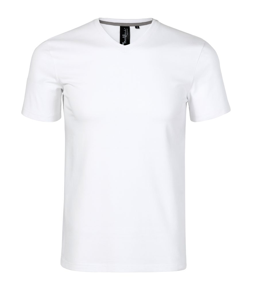 MALFINI Pánské tričko Action V-neck - Bílá | L