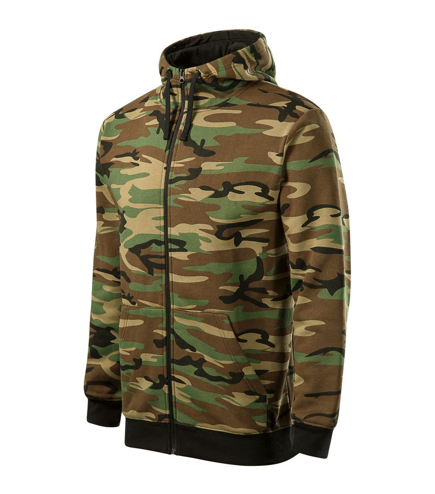 MALFINI Pánská mikina Camo Zipper - Maskáčová zelená | XL