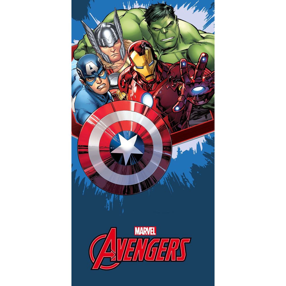 E-shop Jerry Fabrics Detská osuška s potlačou # Avengers blue # 70 x 140 cm