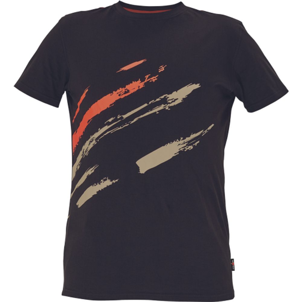 Cerva Pánske tričko s krátkym rukávom MAAS - Čierna / oranžová | L