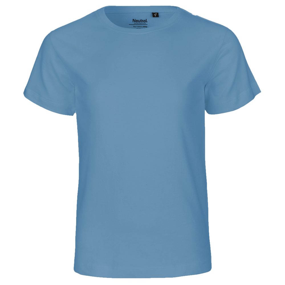 Neutral Detské tričko s krátkym rukávom z organickej Fairtrade bavlny - Dusty indigo | 128/134